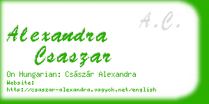 alexandra csaszar business card